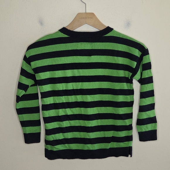 Abercrombie & Fitch Kids | Green Black Striped Sweater Bow Pocket Size Large - Picture 6 of 6